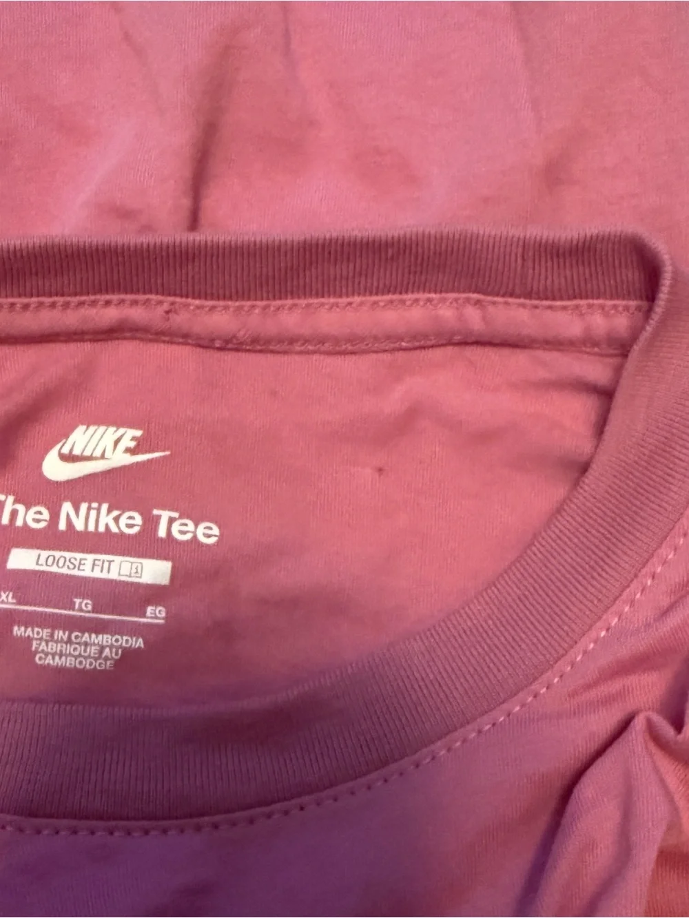 Nike Pink Women's Swoosh Crew Crop Tee Size XLarge